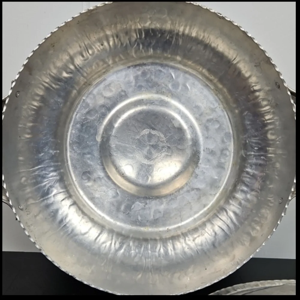 Vintage Rodney Kent Hammered Aluminum Tulip Casserole Dish with Lid